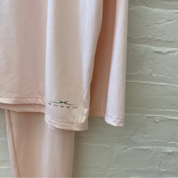 SheexModern Jogger and Long Sleeve Cutout Tee Pajama Set Blush‎ Pink XXL